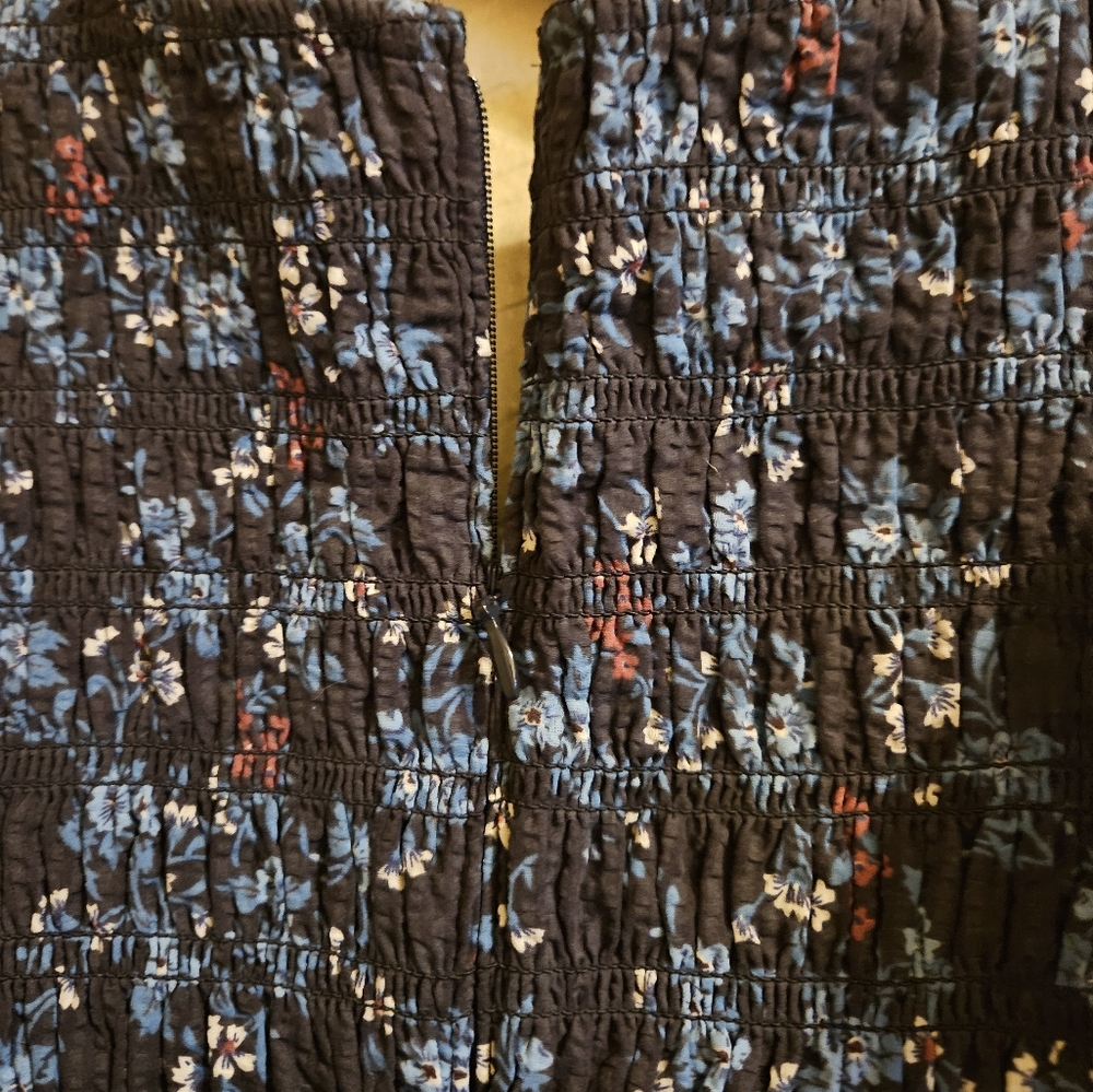 Sea New York Navy Floral Midi Dress with Blue Blossoms - Picture 6 of 7